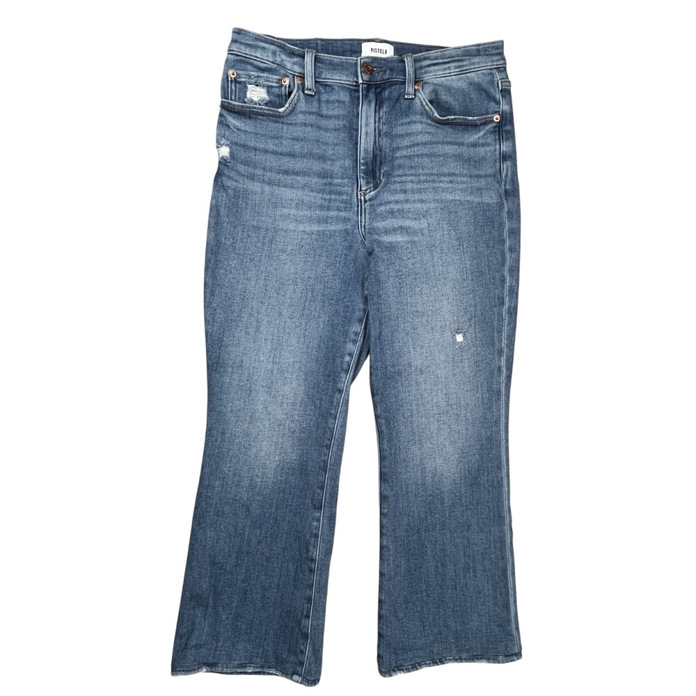 Pistola Women's Lennon High Rise Crop Boot Cut Jeans Sz 30 Stretch Preppy Casual